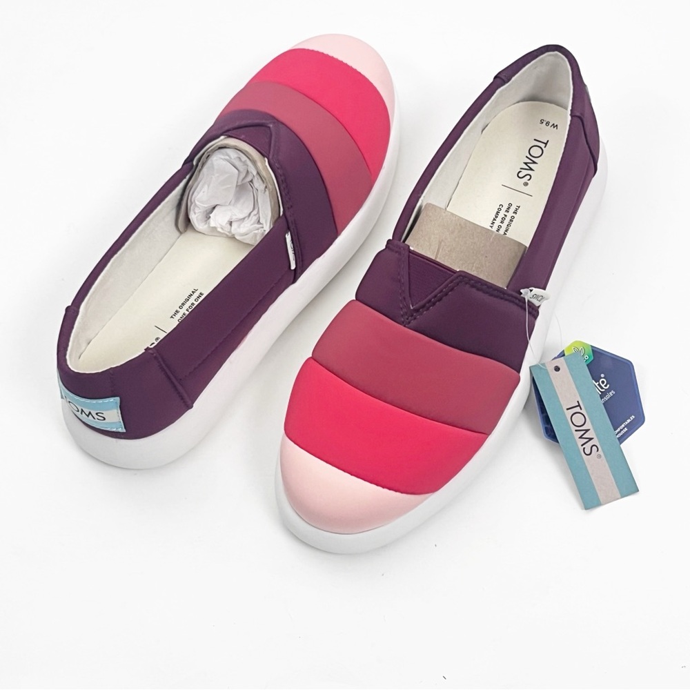 TOMS Alpargata Mallow Burgundy Matte Woven Slip On Ortholite Comfort Shoes 9.5